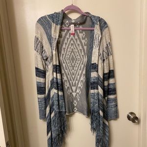 Cardigan grey/blue/white